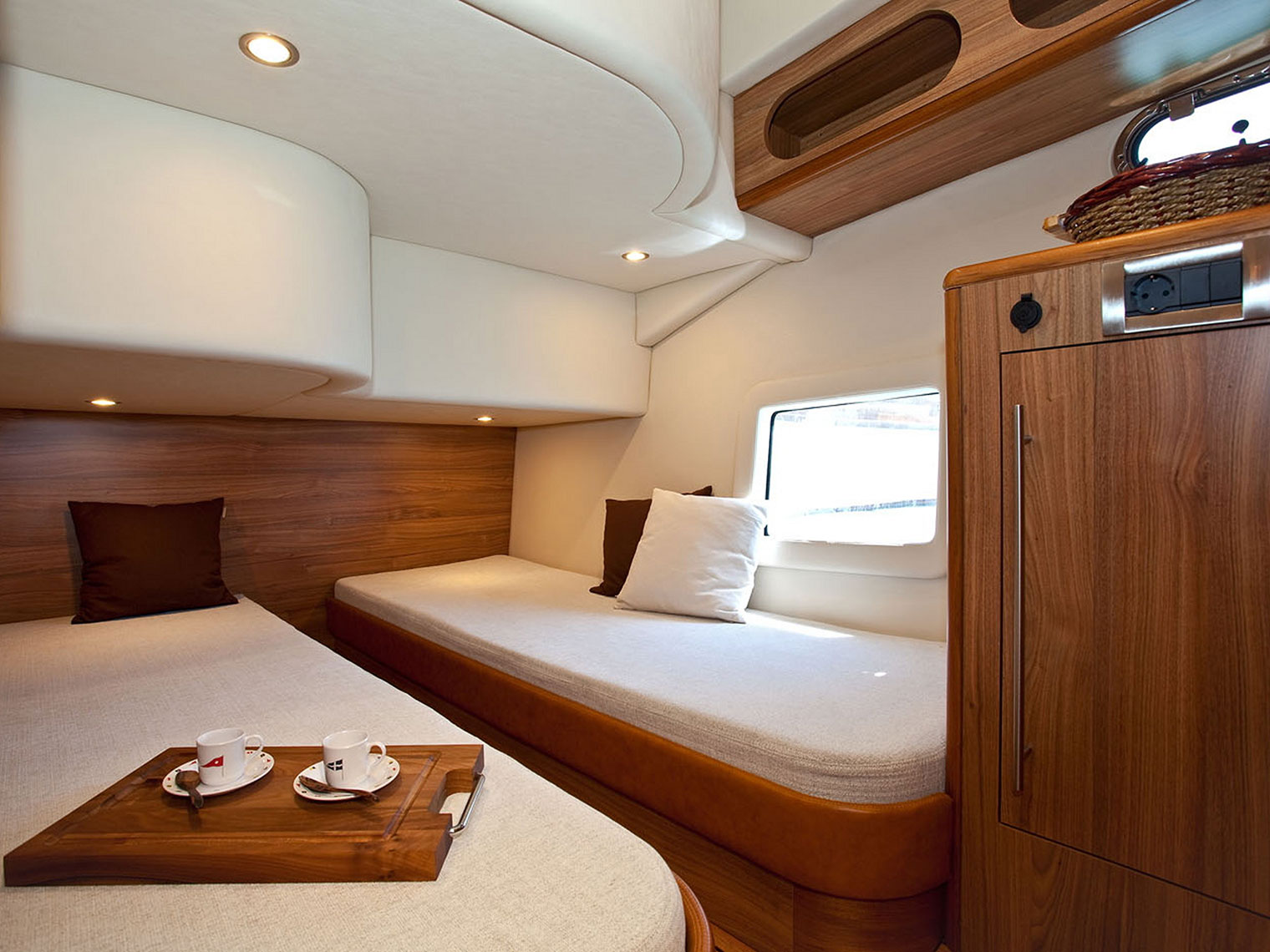 Three comfortable double-bed cabins.
